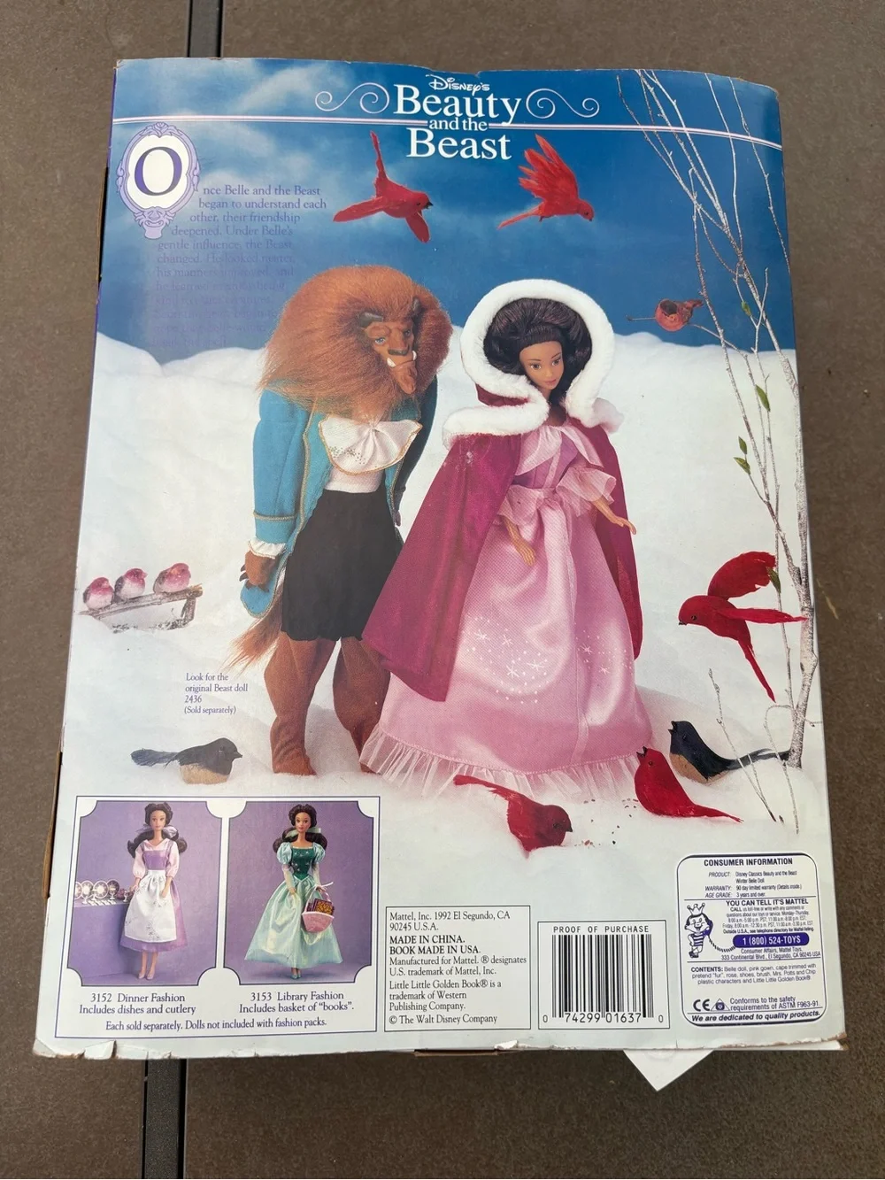 Vintage Mattel Barbie - Disney Classics Winter Belle Doll Beauty & the Beast